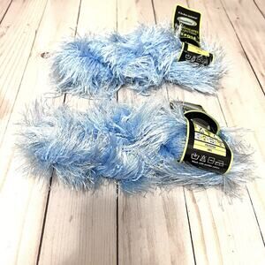 Sensations Expose Yarn with Beads Lot of 2 Hanks Light Blue Polyester (Retired)